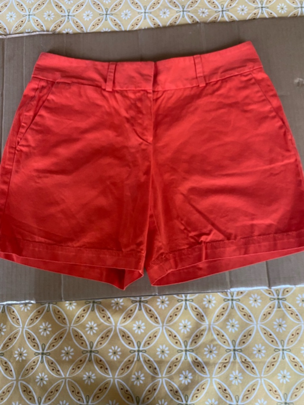 LOFT Bright Red High-Rise Tailored Shorts